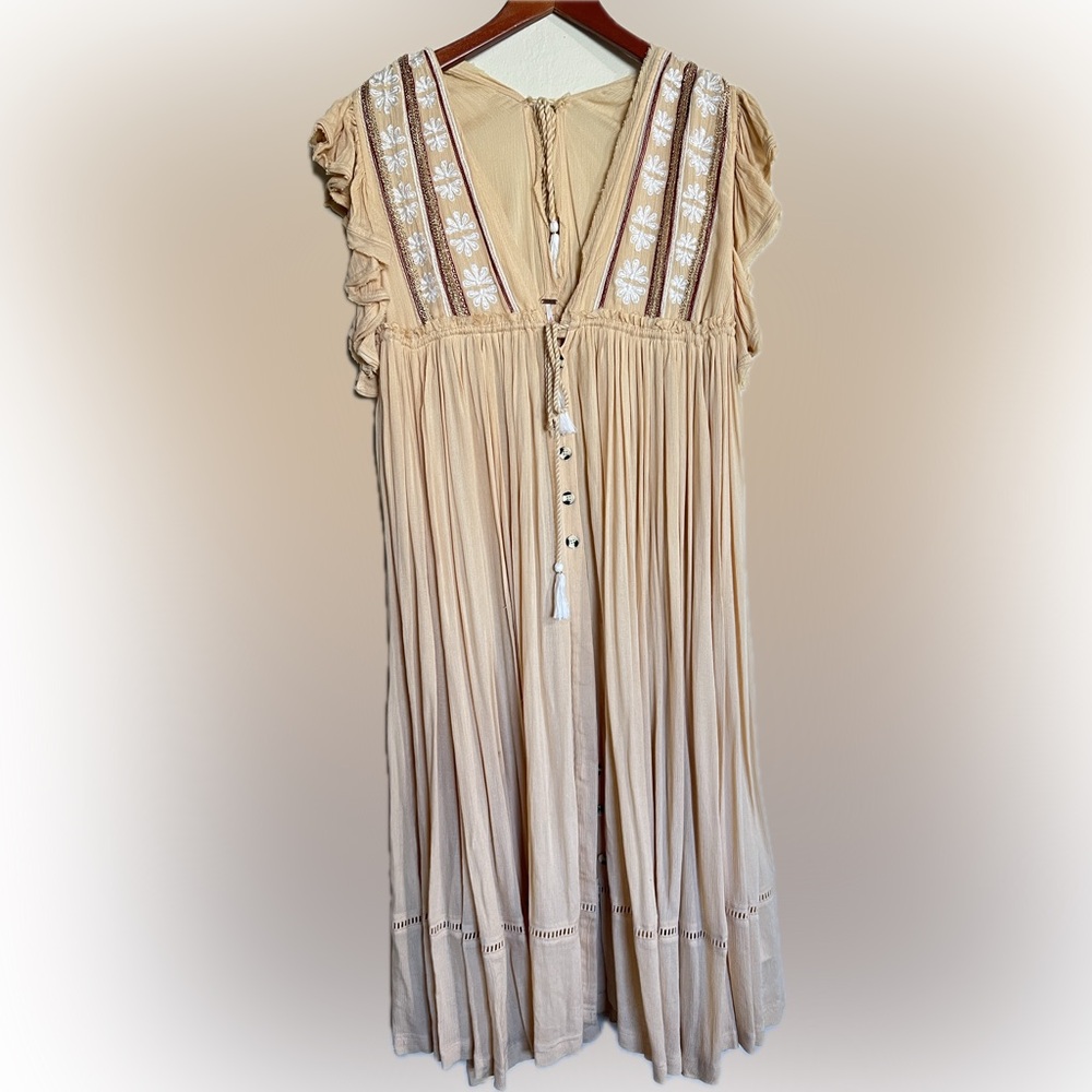 Free People Boho Maxi Dress in Blush Cream